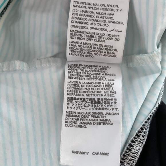 BEBE Capri blue colour blocked athletic tank, bralette, zip front & lace up back - Picture 12 of 14